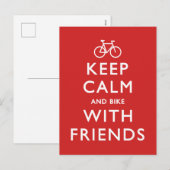 Houd kalm en fiets met vrienden feestdagenkaart (Voorkant / Achterkant)