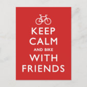 Houd kalm en fiets met vrienden feestdagenkaart (Voorkant)