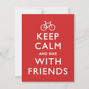 Houd kalm en fiets met vrienden kaart