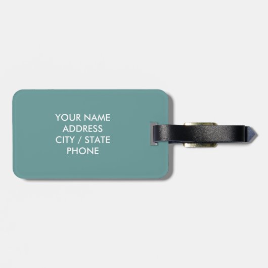 Houd kalm en flauwte op bagagelabel met tand-logo (Achterkant horizontaal)