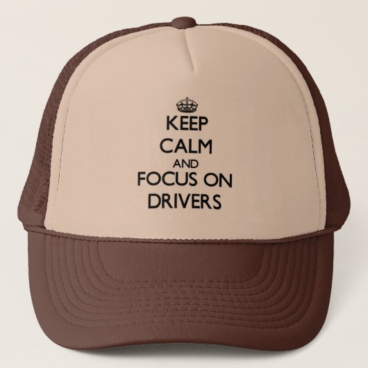 Houd kalm en focus op drivers trucker pet (Voorkant)