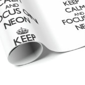 Houd kalm en focus op Neon Cadeaupapier (Rol Hoek)