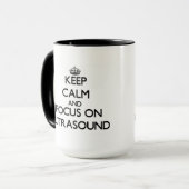Houd kalm en focus op Ultrasound Mok (Voorkant links)