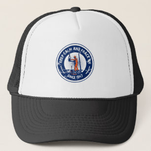 Houd kalm en Frack aan. Sinds 1947. Trucker Pet