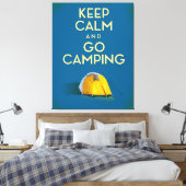 Houd kalm en ga de  druk van de Camping Canvas Afdruk (Insitu (Slaapkamer))