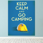 Houd kalm en ga de  druk van de Camping Canvas Afdruk (Insitu (Houten vloer))