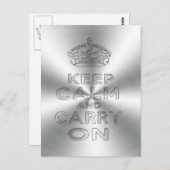 Houd kalm en ga door met gecrasht metaal briefkaart (Voorkant / Achterkant)