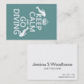 Houd kalm en ga (scuba) Duiken (alle kleuren) Visitekaartje (Voorkant / Achterkant)