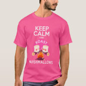 Houd kalm en gebraden marshmallows kamperen trekki t-shirt (Voorkant)