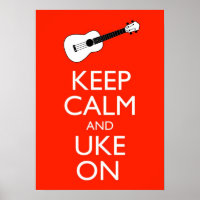Houd kalm en gebruik Ukulele Poster afdrukken