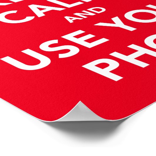 Houd kalm en gebruik uw telefoon poster (Hoek)