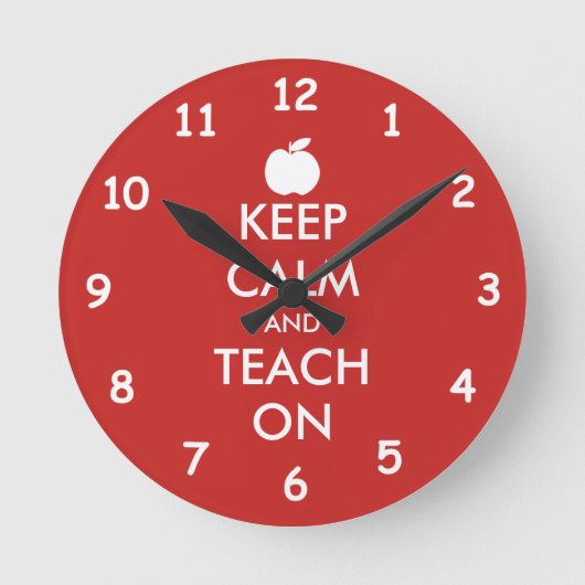Houd kalm en geef les op aangepaste wandklok (Voorkant)