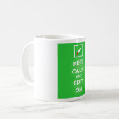 Houd kalm en geef op de Mok van de Koffie uit (Voorkant links)