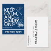 Houd Kalm en geef op (in om het even welke kleur) Visitekaartje (Voorkant / Achterkant)