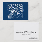 Houd Kalm en geef op (in om het even welke kleur)  Visitekaartje (Voorkant / Achterkant)