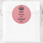 Houd kalm en geit op Button Ronde Sticker (Tas)