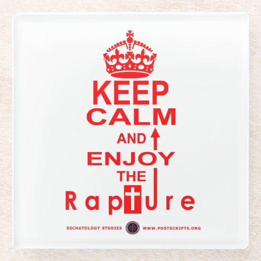 Houd kalm en geniet van de verkrachting glazen onderzetter (Voorkant)