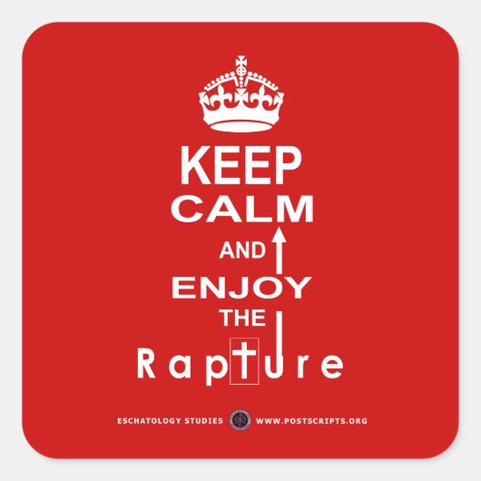 Houd kalm en geniet van de verkrachting vierkante sticker (Voorkant)