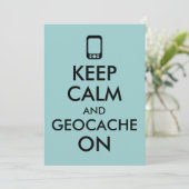 Houd kalm en geocache op GPS Geocaching Aangepast Kaart (Staand voorkant)
