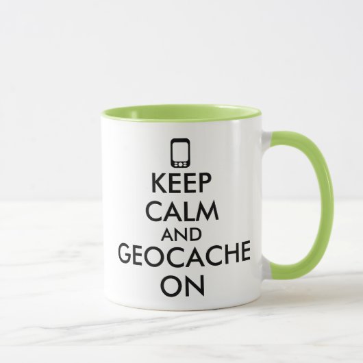 Houd kalm en geocache op GPS Geocaching Aangepast Mok (Rechts)
