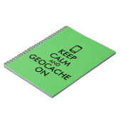 Houd kalm en geocache op GPS Geocaching Aangepast Notitieboek (Linkerzijde)