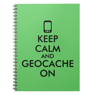 Houd kalm en geocache op GPS Geocaching Aangepast Notitieboek