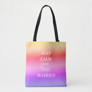 Houd kalm en getrouwde Canvas tas