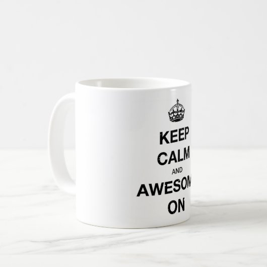 Houd kalm en Geweldige op Mok (Voorkant links)