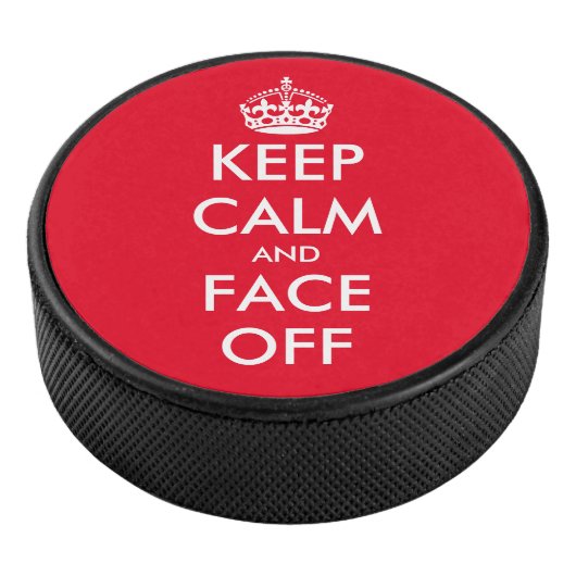 Houd kalm en gezicht van aangepaste hockey puck ca (3/4)