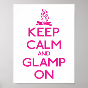 Houd kalm en gloed aan poster