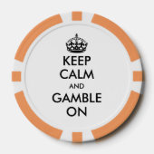 Houd kalm en gok op aangepaste casino poker chips (Voorkant)