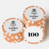 Houd kalm en gok op aangepaste casino poker chips (Opstapeling)