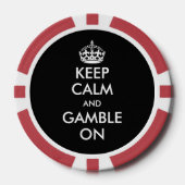 Houd kalm en gok op aangepaste pokerchips (Voorkant)