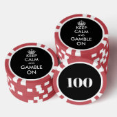 Houd kalm en gok op aangepaste pokerchips (Opstapeling)