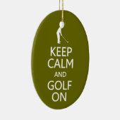 Houd kalm en Golf op aangepaste versiering Keramisch Ornament (Rechts)