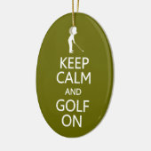 Houd kalm en Golf op aangepaste versiering Keramisch Ornament (Links)
