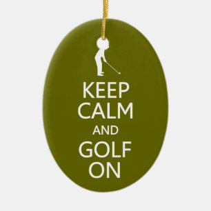 Houd kalm en Golf op aangepaste versiering Keramisch Ornament