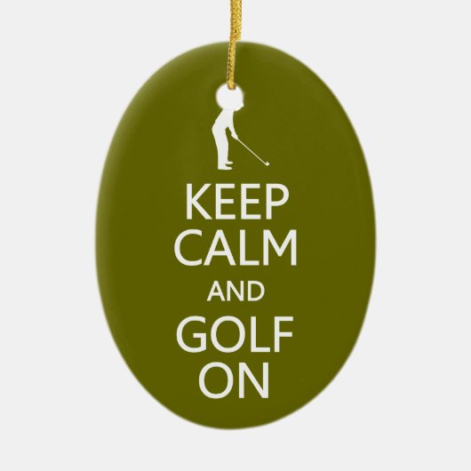 Houd kalm en Golf op aangepaste versiering Keramisch Ornament (Voorkant)