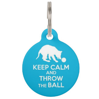 Houd kalm en gooi de Ball Pet ID Tag Huisdierpenning