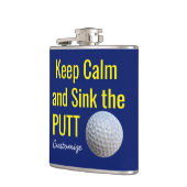 Houd kalm en gooi de putt vinyl verpakte kolf heupfles (Links)