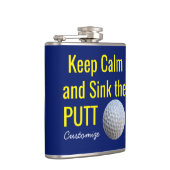 Houd kalm en gooi de putt vinyl verpakte kolf heupfles (Rechts)
