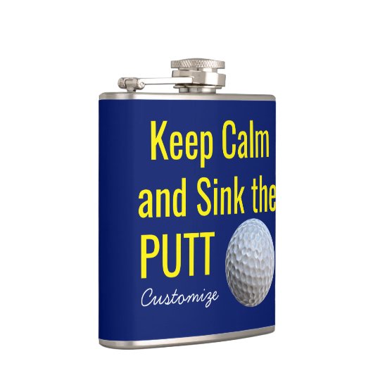 Houd kalm en gooi de putt vinyl verpakte kolf heupfles (Rechts)