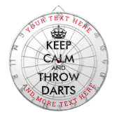 Houd kalm en gooi er grappig aangepast dart board dartbord (Voorkant)