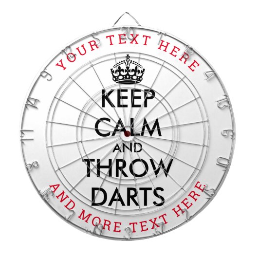 Houd kalm en gooi er grappig aangepast dart board  dartbord (Voorkant)