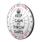 Houd kalm en gooi er grappig aangepast dart board  dartbord (Voorkant Rechts)