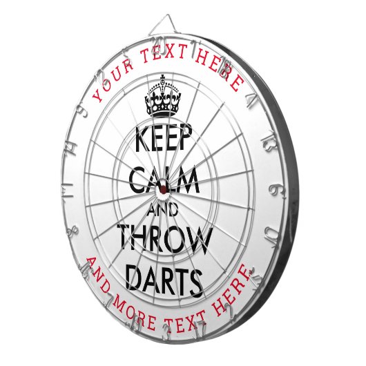 Houd kalm en gooi er grappig aangepast dart board dartbord (Voorkant Rechts)