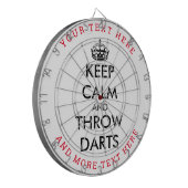 Houd kalm en gooi er grappig aangepast dart board  dartbord (Voorkant Links)