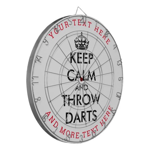 Houd kalm en gooi er grappig aangepast dart board  dartbord (Voorkant Links)
