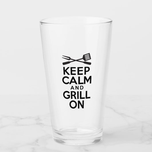 Houd kalm en grill aan glas (Voorkant)