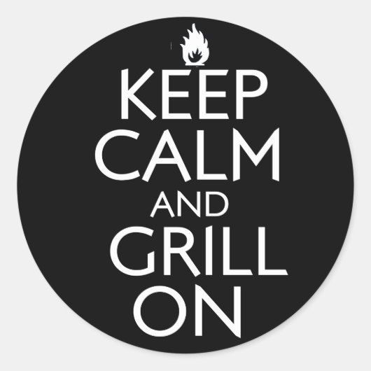 Houd kalm en Grill aan Ronde Sticker (Voorkant)